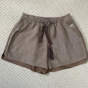 Ellison taupe faux suede shorts